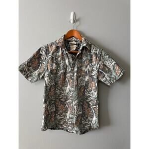 Ariat Retro Fit Men’s Tropical Leaf Print Short Sleeve Button Shirt Small